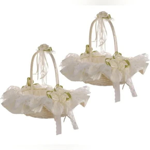 Set of 2 Flower Girl Baskets - Picture 2 of 16